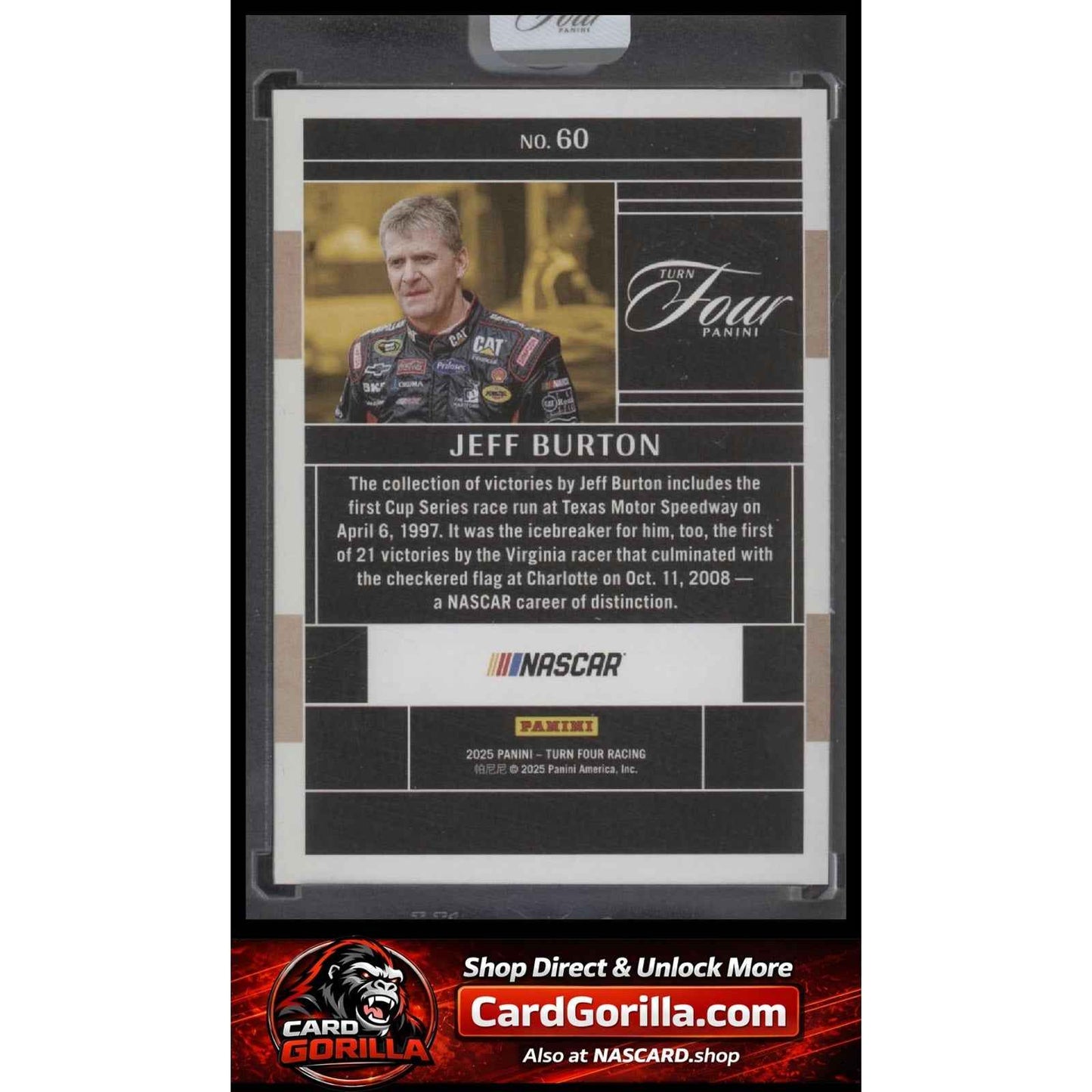 2025 Panini Turn Four #60 Jeff Burton Gold #/10