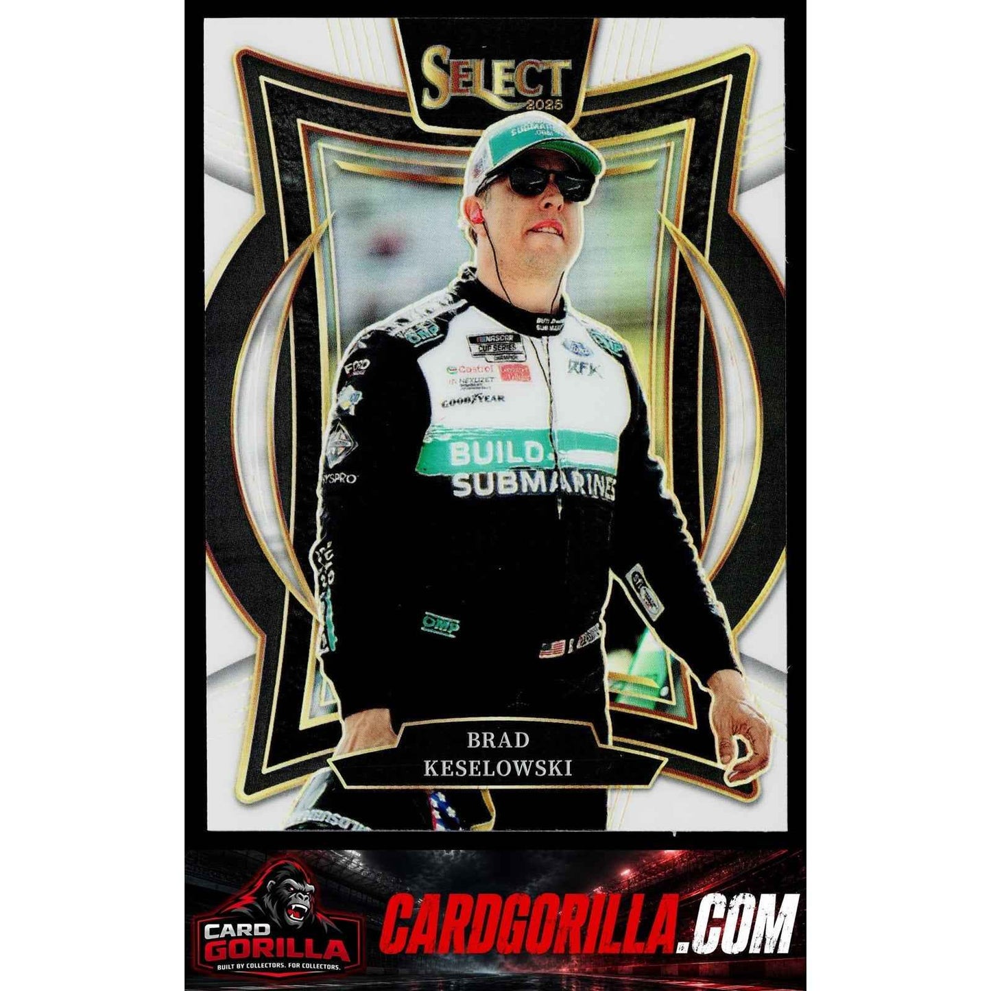 2025 Panini Select #52 Brad Keselowski White Prizms #/99