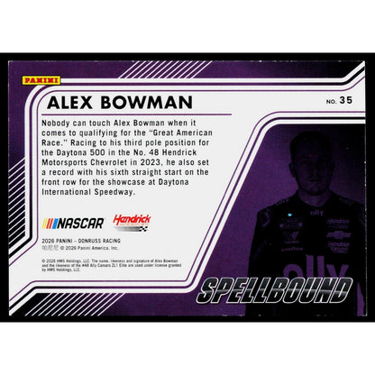 2026 Donruss #35 Alex Bowman Spellbound Orange Ice #/75