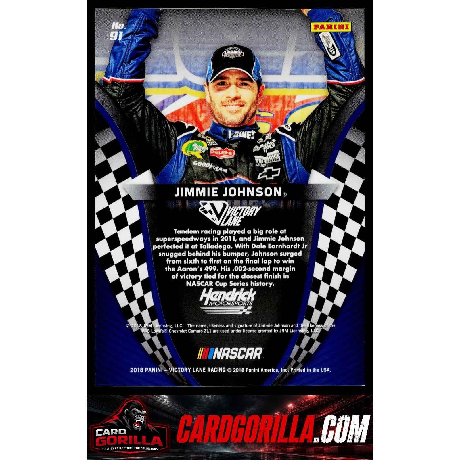 2018 Panini Victory Lane #91 Jimmie Johnson Blue #25/25
