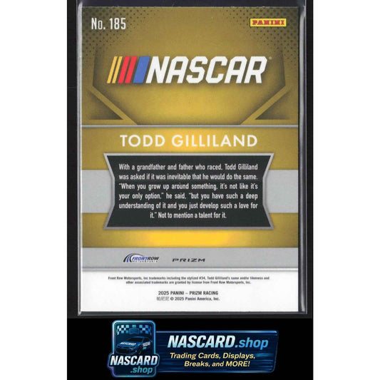 2025 Panini Prizm #185 Todd Gilliland White Sparkle