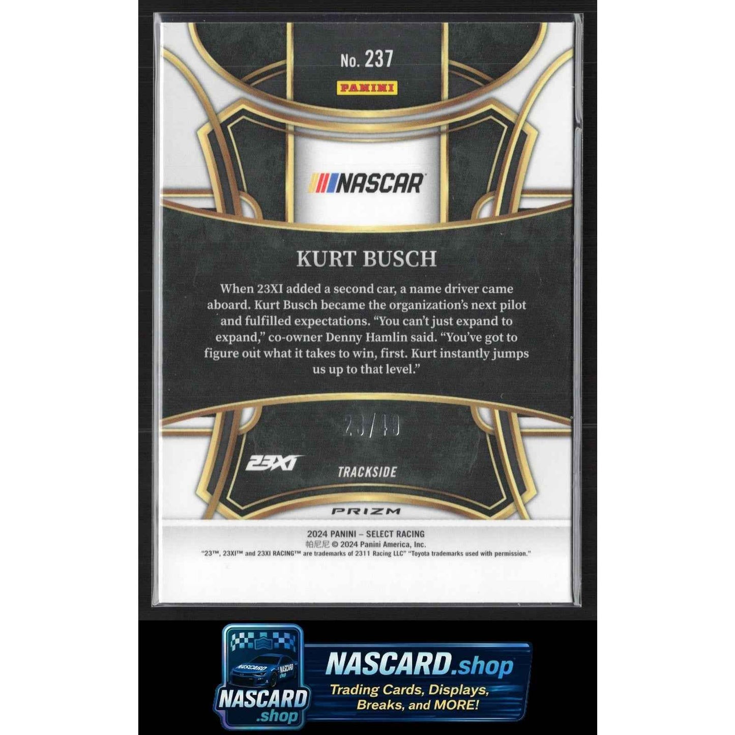 2024 Panini Select #237 Kurt Busch Black and Blue Prizms #/49