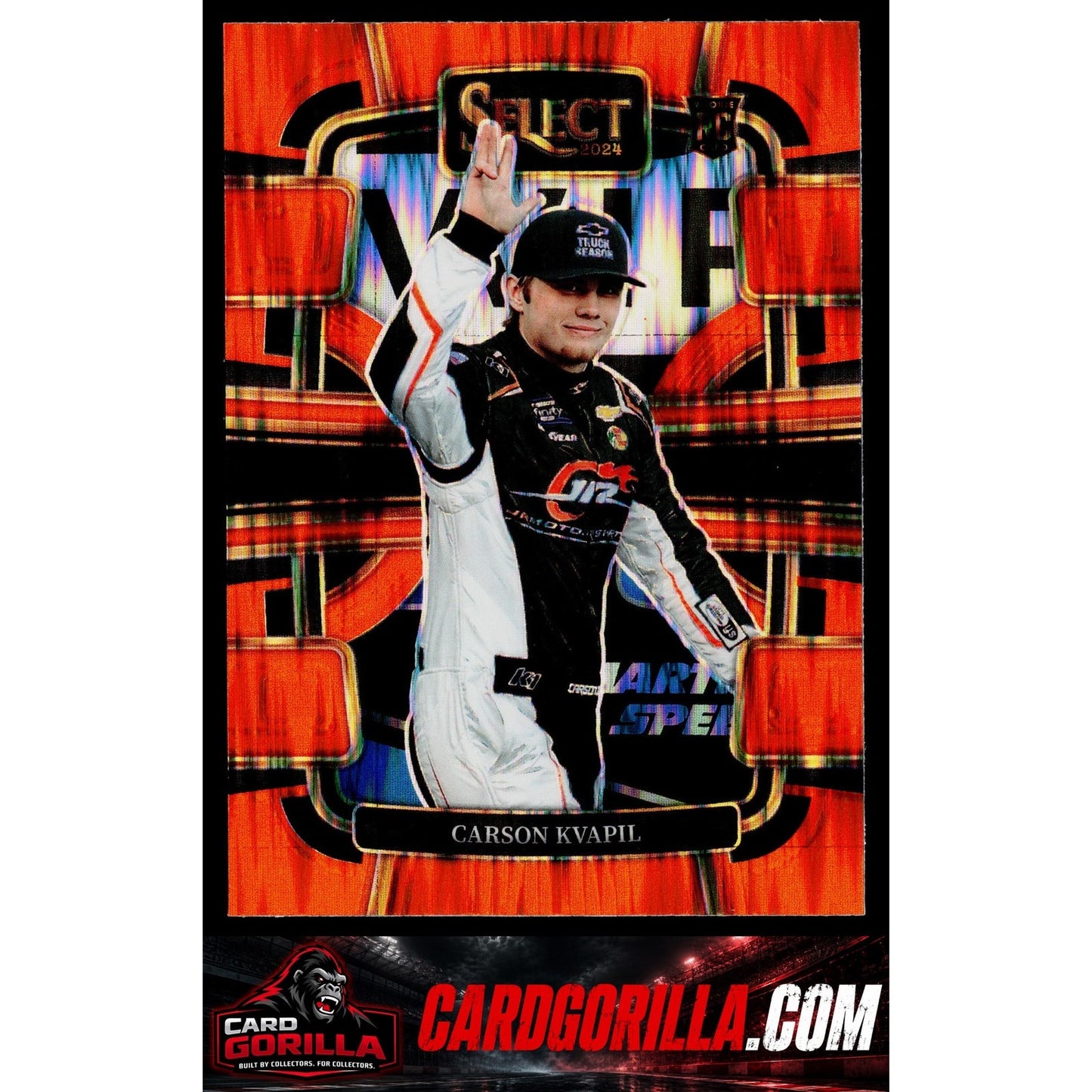 2024 Panini Select #100 Carson Kvapil Orange Flash Prizms RC