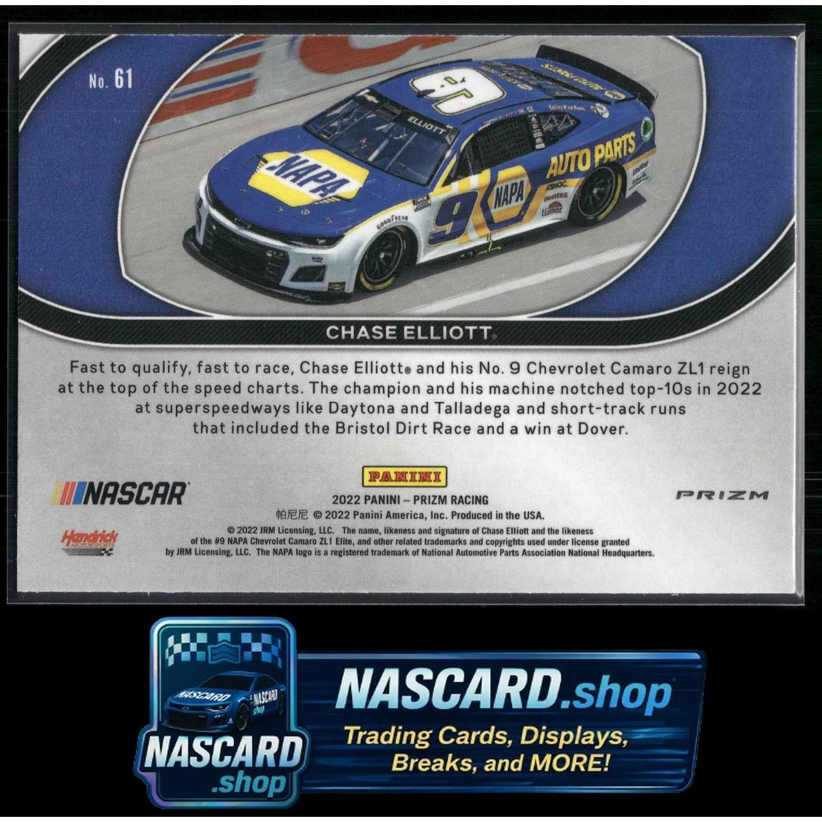 2022 Panini Prizm #61 Chase Elliott Blue Prizm