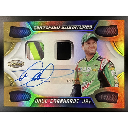 2018 Panini Certified Dale Earnhardt Jr. #CSS-JR Signature Swatches Gold /25