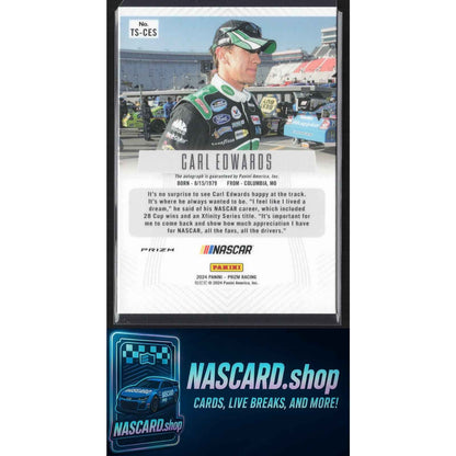 2024 Panini Prizm #TS-CES Carl Edwards Throwback Signatures Red #/35