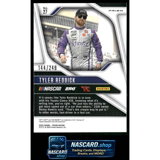 2025 Panini Prizm #27 Tyler Reddick Red #/249