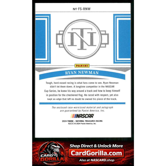 2024 Panini National Treasures Ryan Newman Firesuit Signatures Holo Silver #/25
