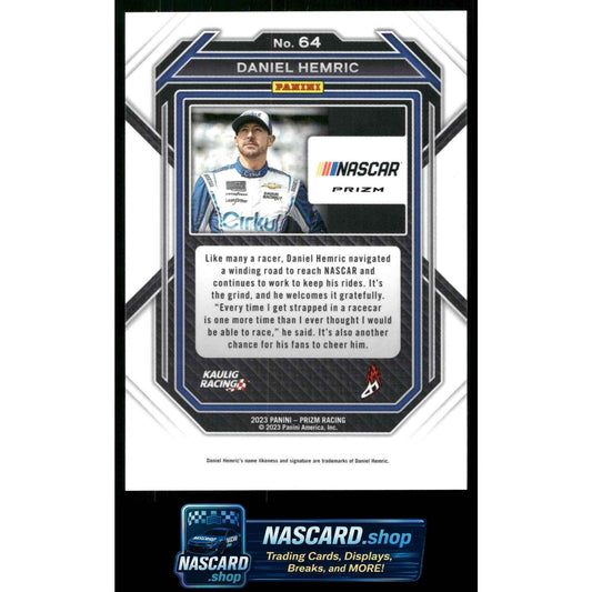 2023 Panini Prizm #64 Daniel Hemric White Sparkle Prizm