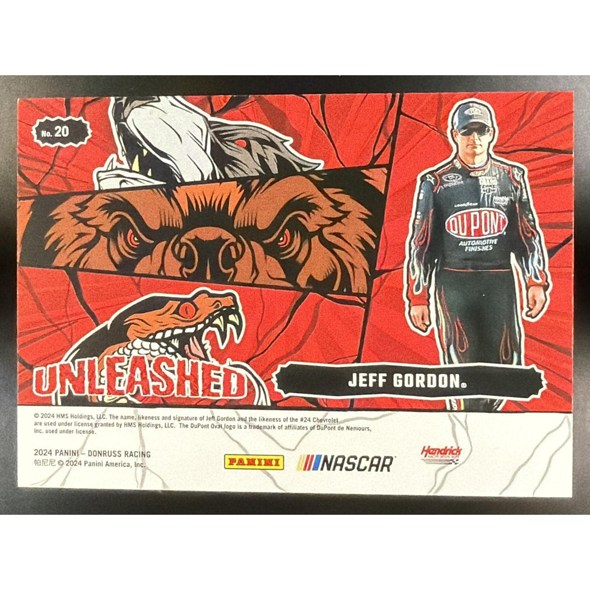 2024 Panini Donruss Jeff Gordon #20 Unleashed Orange Ice /75