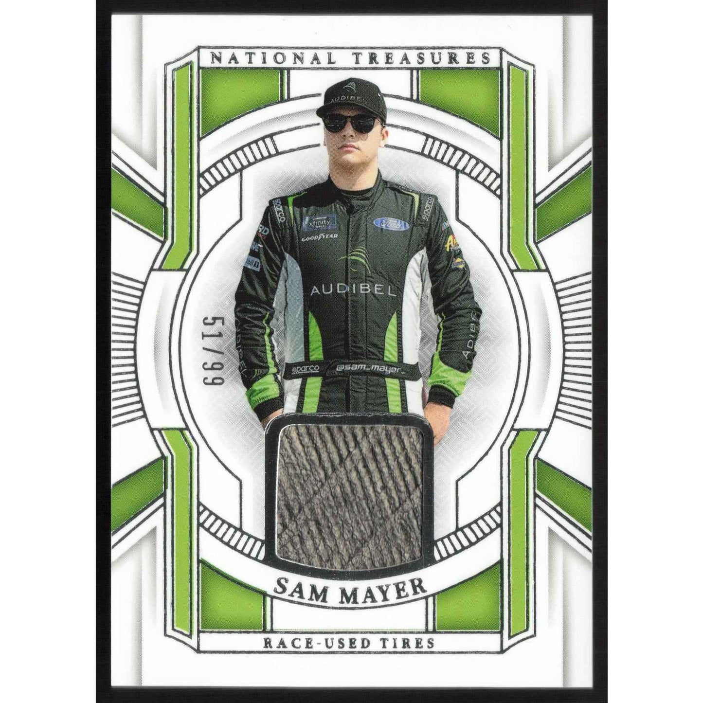 2025 Panini National Treasures #RUT-SMR Sam Mayer Race Used Tires #/99