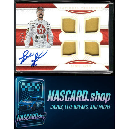 2024 National Treasures Ernie Irvan Quad Race Gear Graphs Holo Silver #/25