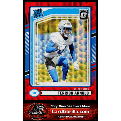 2024 Donruss #371 Terrion Arnold Optic Rated Rookies Preview Red Wave