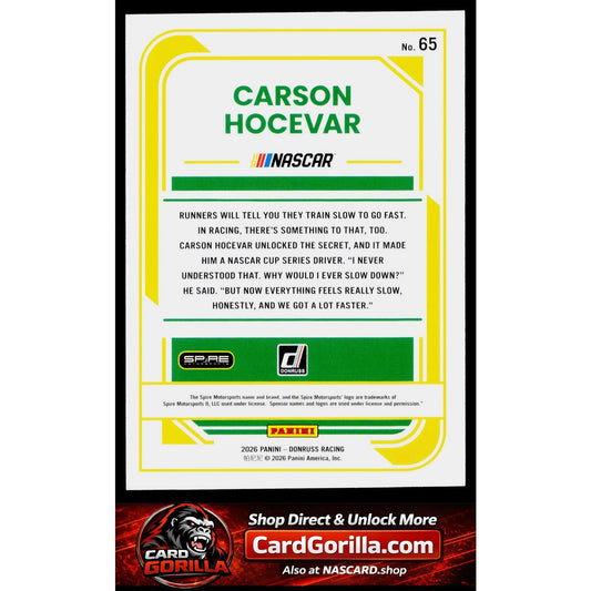2026 Donruss Racing #65 Carson Hocevar Mojo #/25
