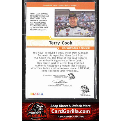 2006 Press Pass #NNO Terry Cook Signings Silver #/100