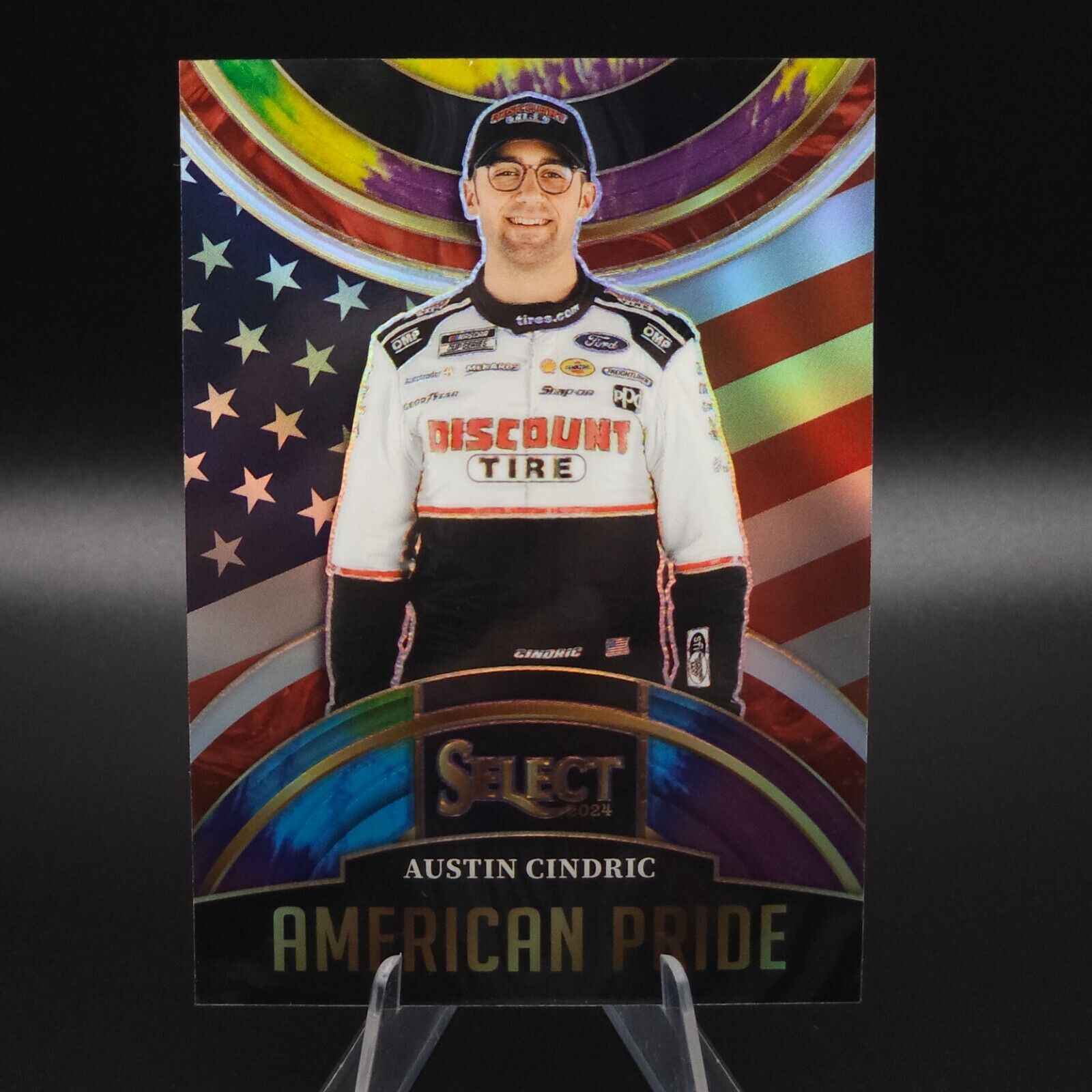 2024 Panini Select - American Pride Tie-Dye Prizm #7 Austin Cindric /25 - NASCARD.shop