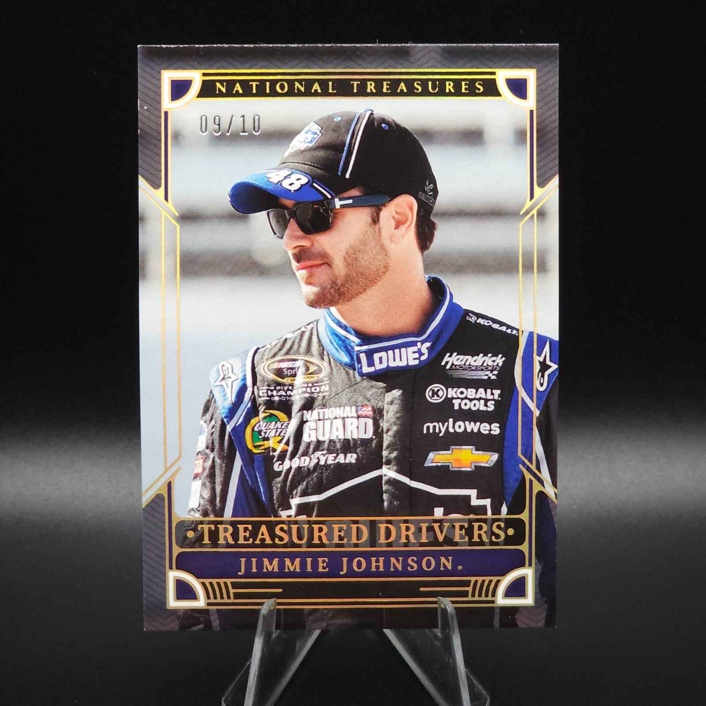 2023 Panini National Treasures - Treasured Drivers Gold Jimmie Johnson #TD4 /10 - Card Gorilla