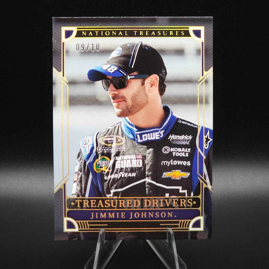 2023 Panini National Treasures - Treasured Drivers Gold Jimmie Johnson #TD4 /10 - NASCARD.shop