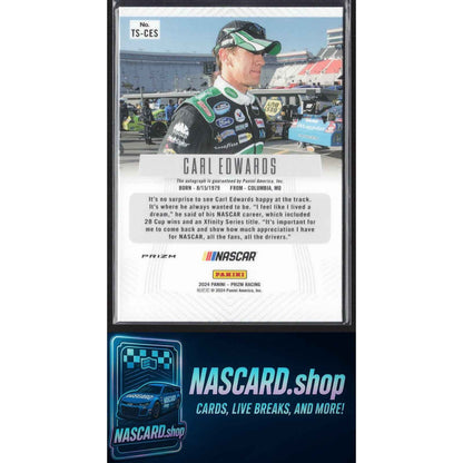 2024 Panini Prizm #TS-CES Carl Edwards Throwback Signatures Blue #/25