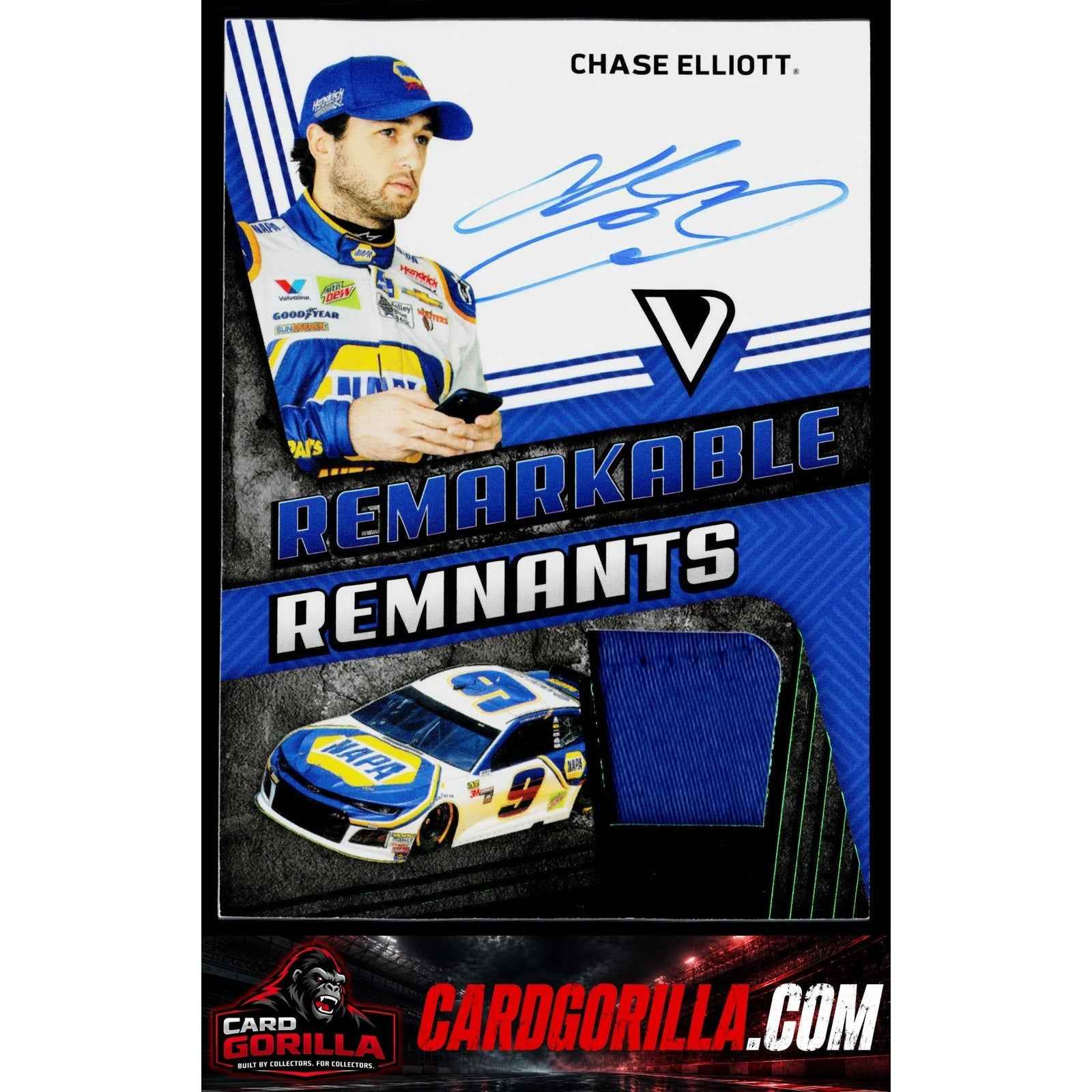 2018 Panini Victory Lane #RR-CE Chase Elliott Remarkable Remnants Green #/50