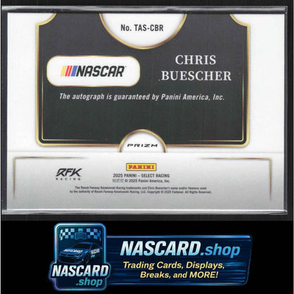 2025 Panini Select #TAS-CBR Chris Buescher Trackside Action Signatures