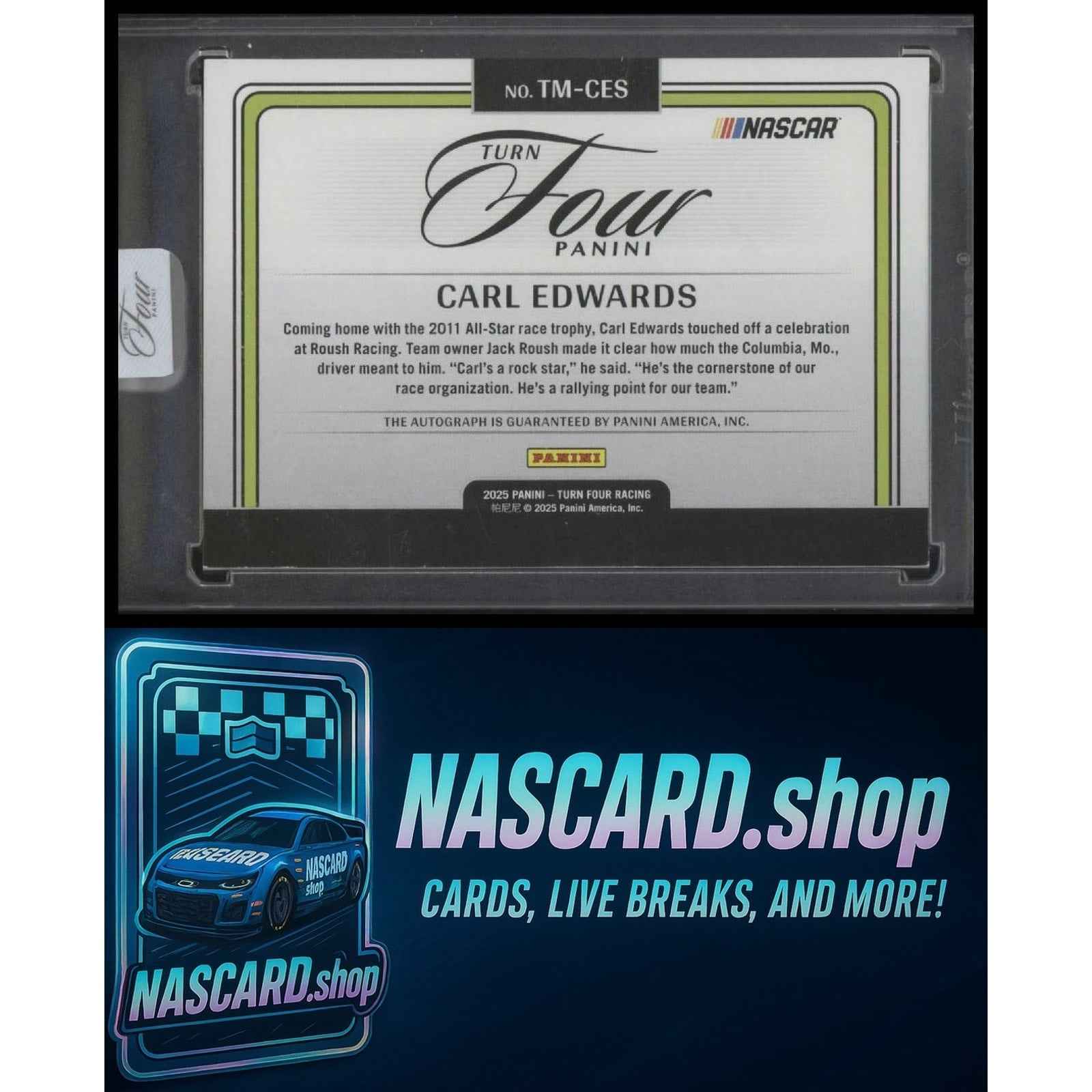 2025 Panini Turn Four #TM-CES Carl Edwards Timeless Moments Red #/15