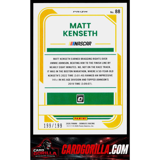 2026 Donruss #88 Matt Kenseth Optic Red Velocity #/199