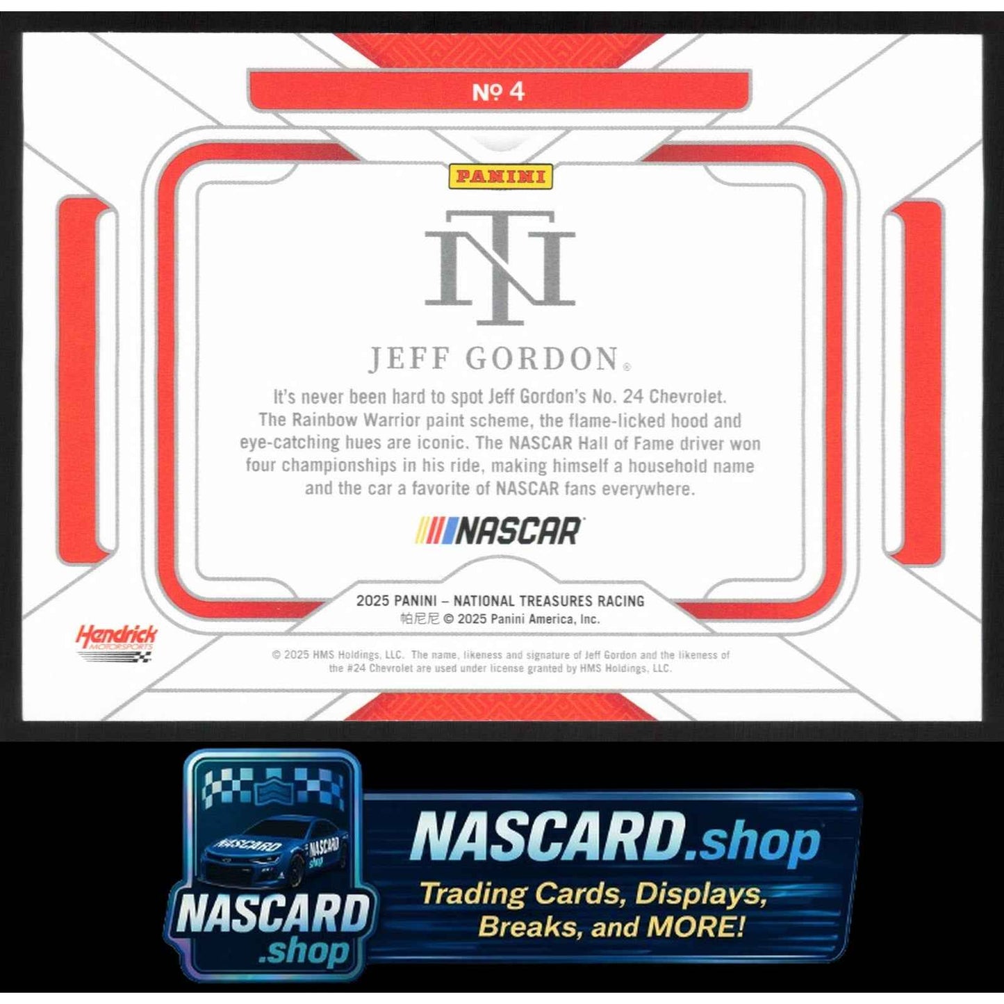 2025 Panini National Treasures #4 Jeff Gordon Rides #/35