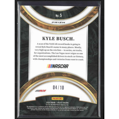 2024 Panini Select #5 Kyle Busch American Pride Gold Flash Prizms #/10