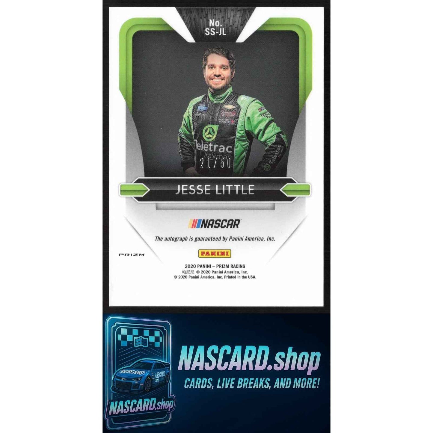 2020 Panini Prizm #SS-JL Jesse Little Signing Sessions Pink Prizm #/50