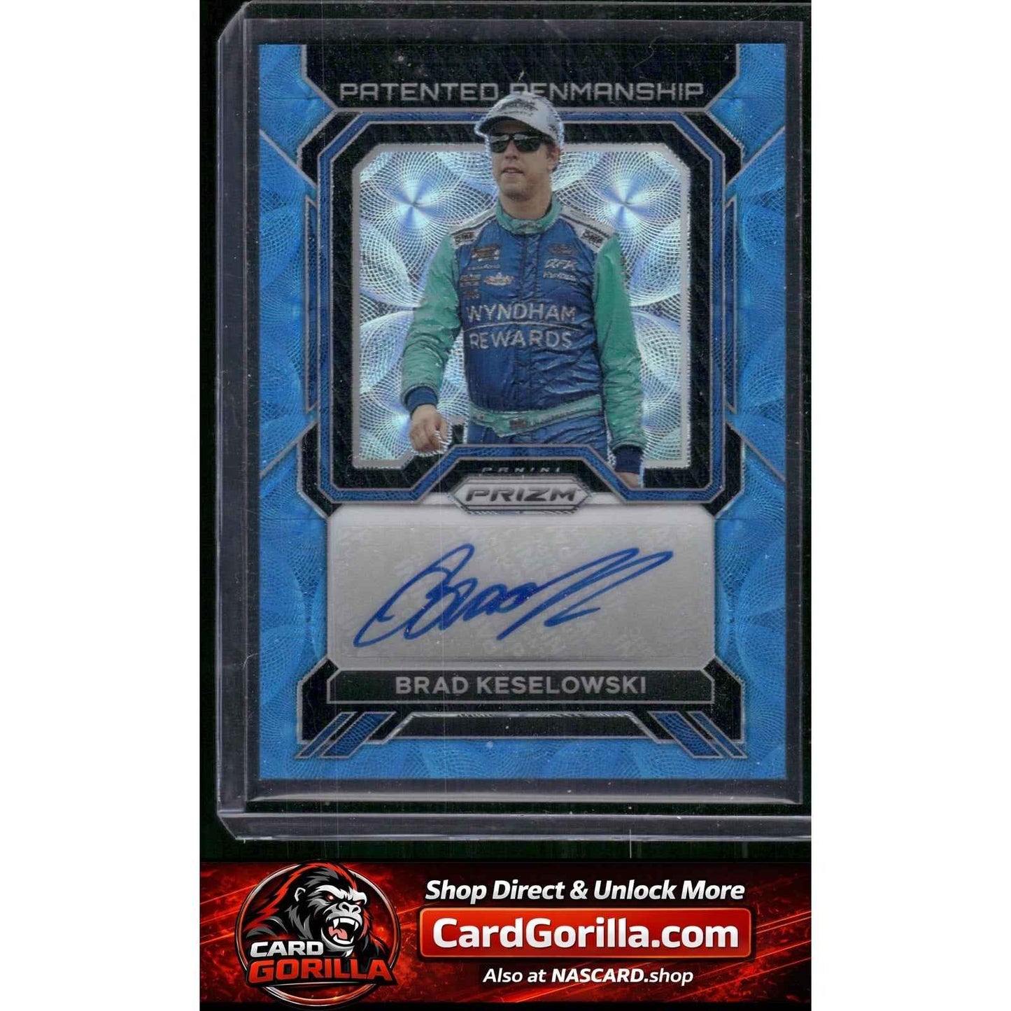 2023 Panini Prizm Brad Keselowski Patented Penmanship Carolina Blue Scope #/75