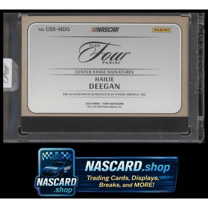 2025 Panini Turn Four #CSS-HDG Hailie Deegan Center Stage Signatures Purple #/25