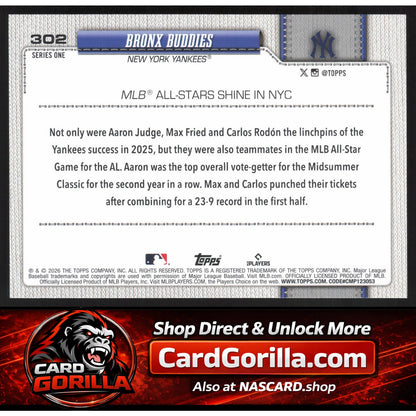 2026 Topps #302 Bronx Buddies Spring Training