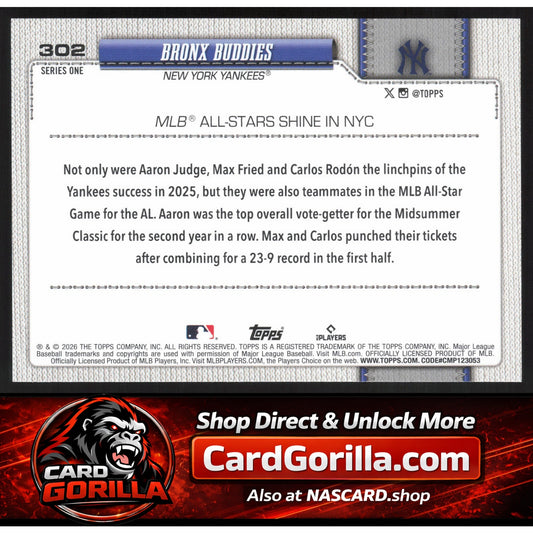 2026 Topps #302 Bronx Buddies Spring Training