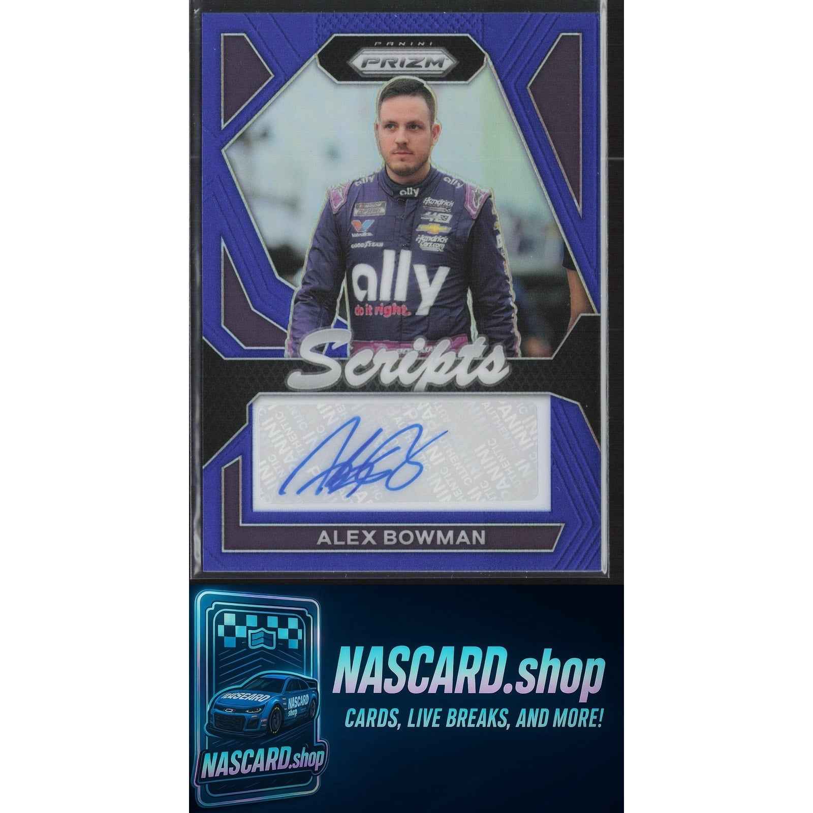 2024 Panini Prizm #S-ABN Alex Bowman Scripts Blue #/49