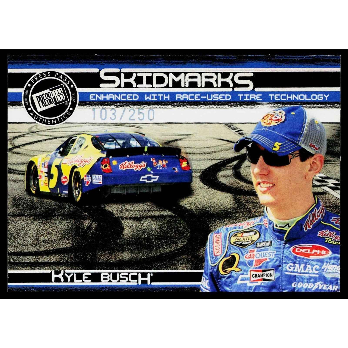 2007 Press Pass Eclipse #SM 7 Kyle Busch Skidmarks Holofoil #/250