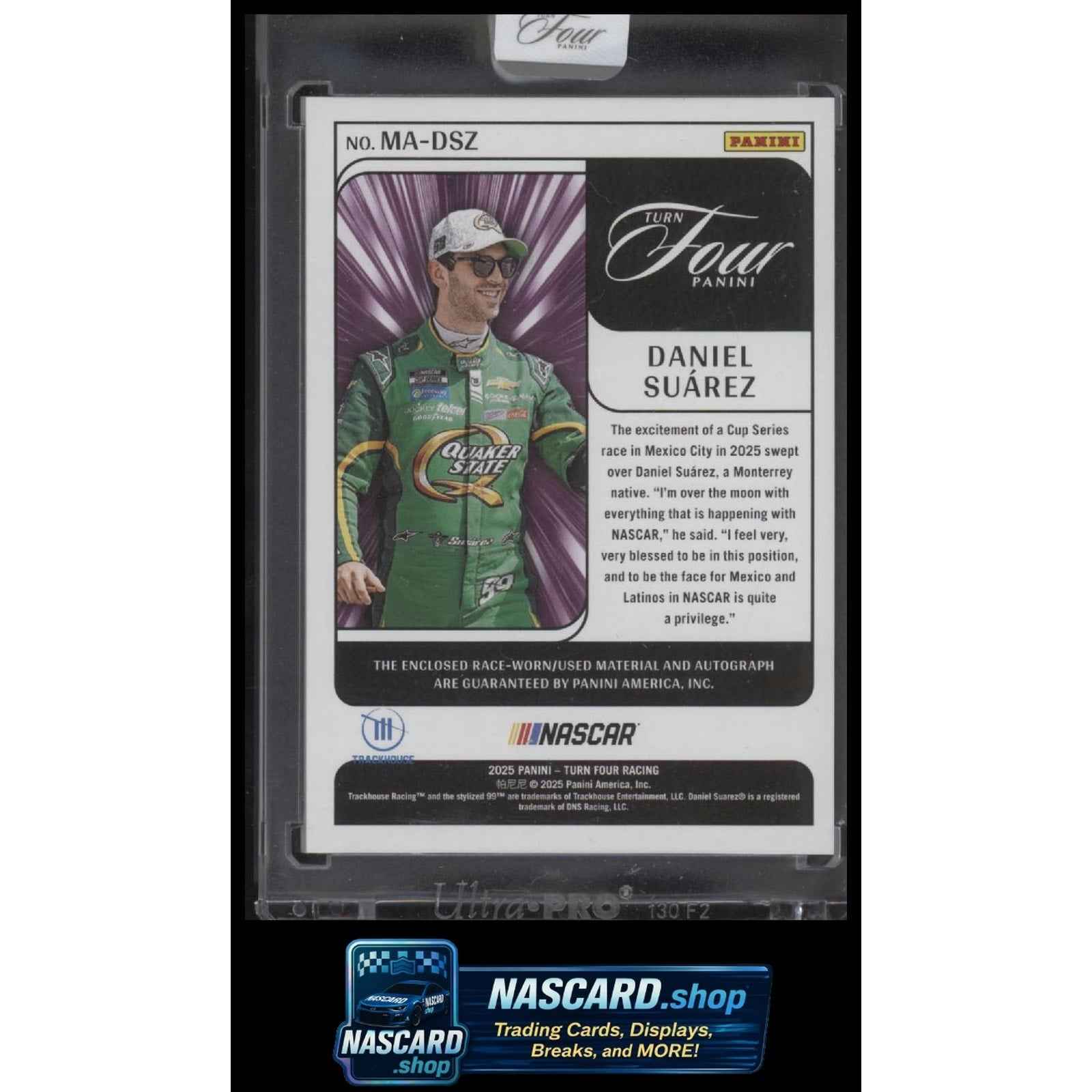 2025 Panini Turn Four Daniel Suarez Memorabilia Autographs Holo Silver #/75