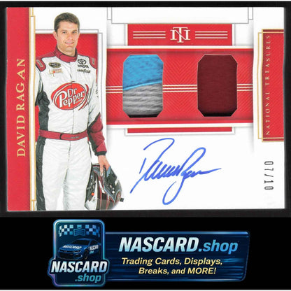 2020 Panini National Treasures David Ragan Dual Race Gear Graphs Holo Gold #/10