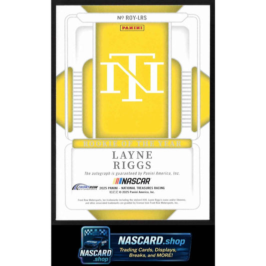2025 National Treasures Layne Riggs Rookie Of The Year Auto Holo Silver #/25