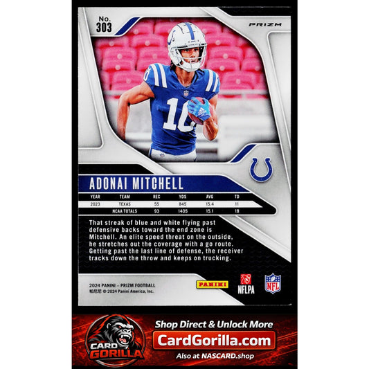 2024 Panini Prizm #303 Adonai Mitchell Green Wave