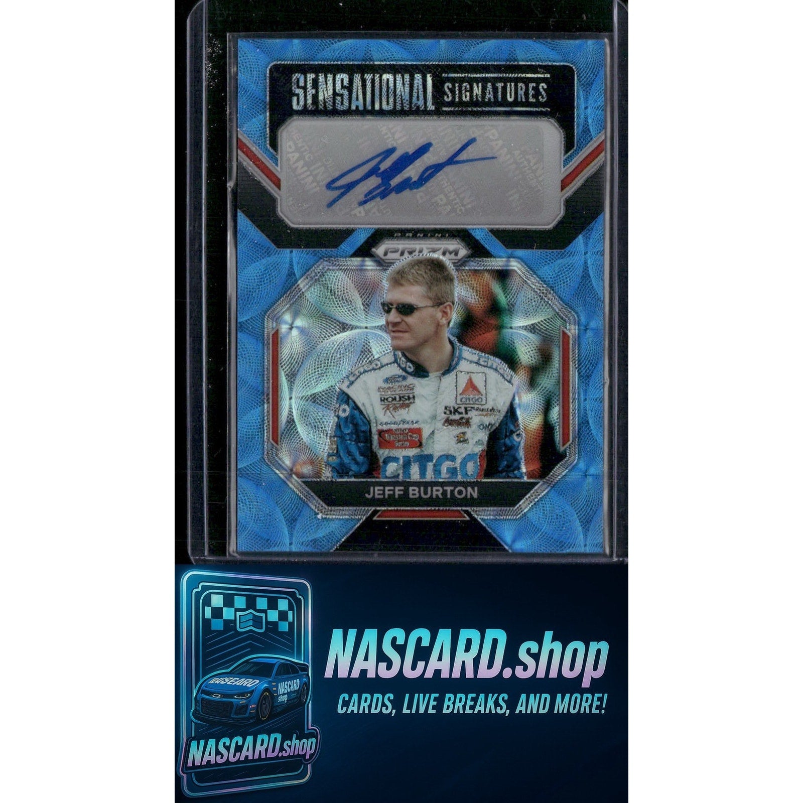 2023 Panini Prizm Jeff Burton Sensational Signatures Carolina Blue Scope #/35 - NASCARD.shop
