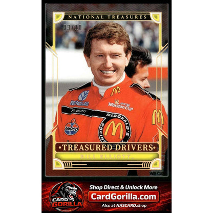 2023 National Treasures #TD11 Bill Elliott Treasured Drivers Holo Gold #/10
