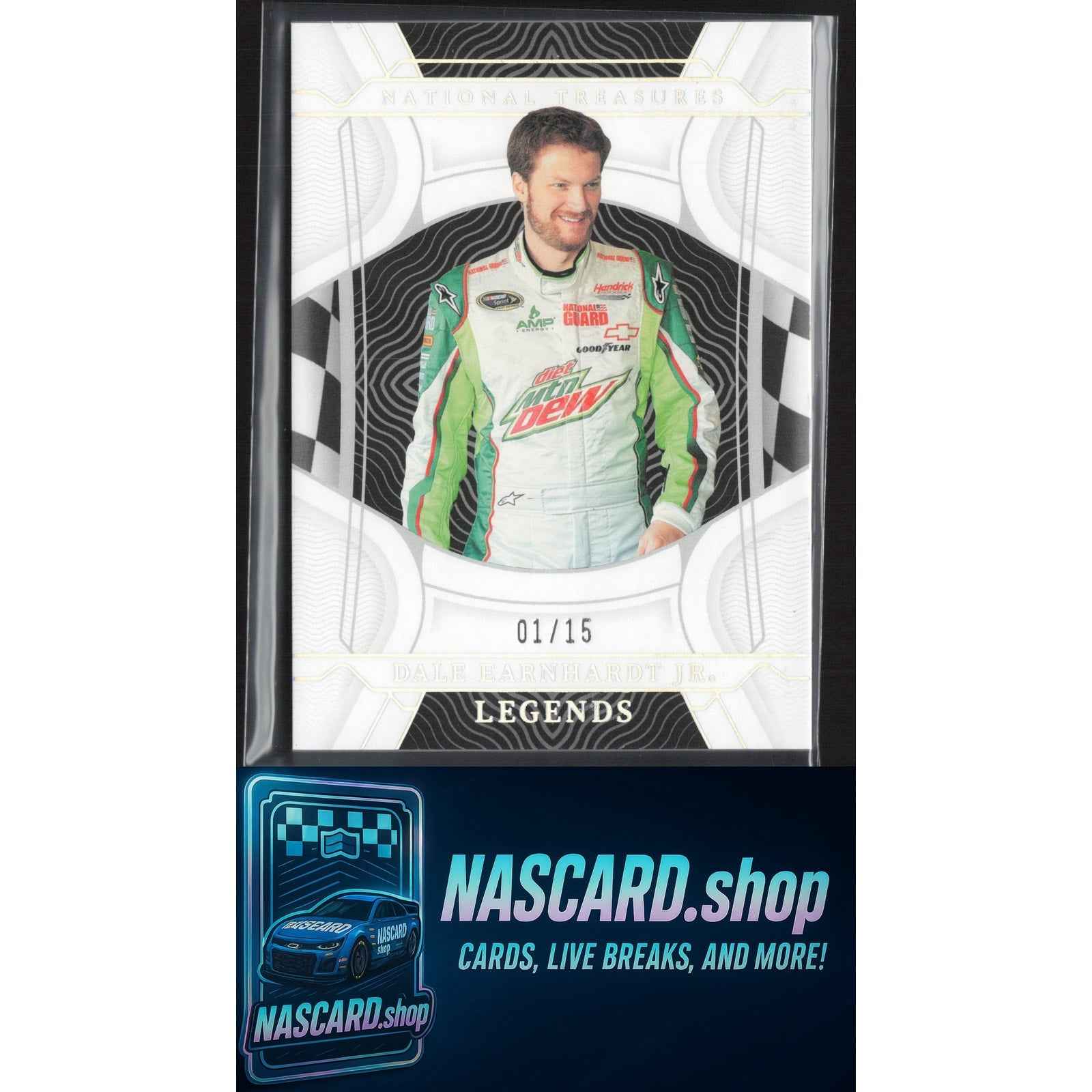 2022 Panini National Treasures #73 Dale Earnhardt Jr Holo Silver #01/15