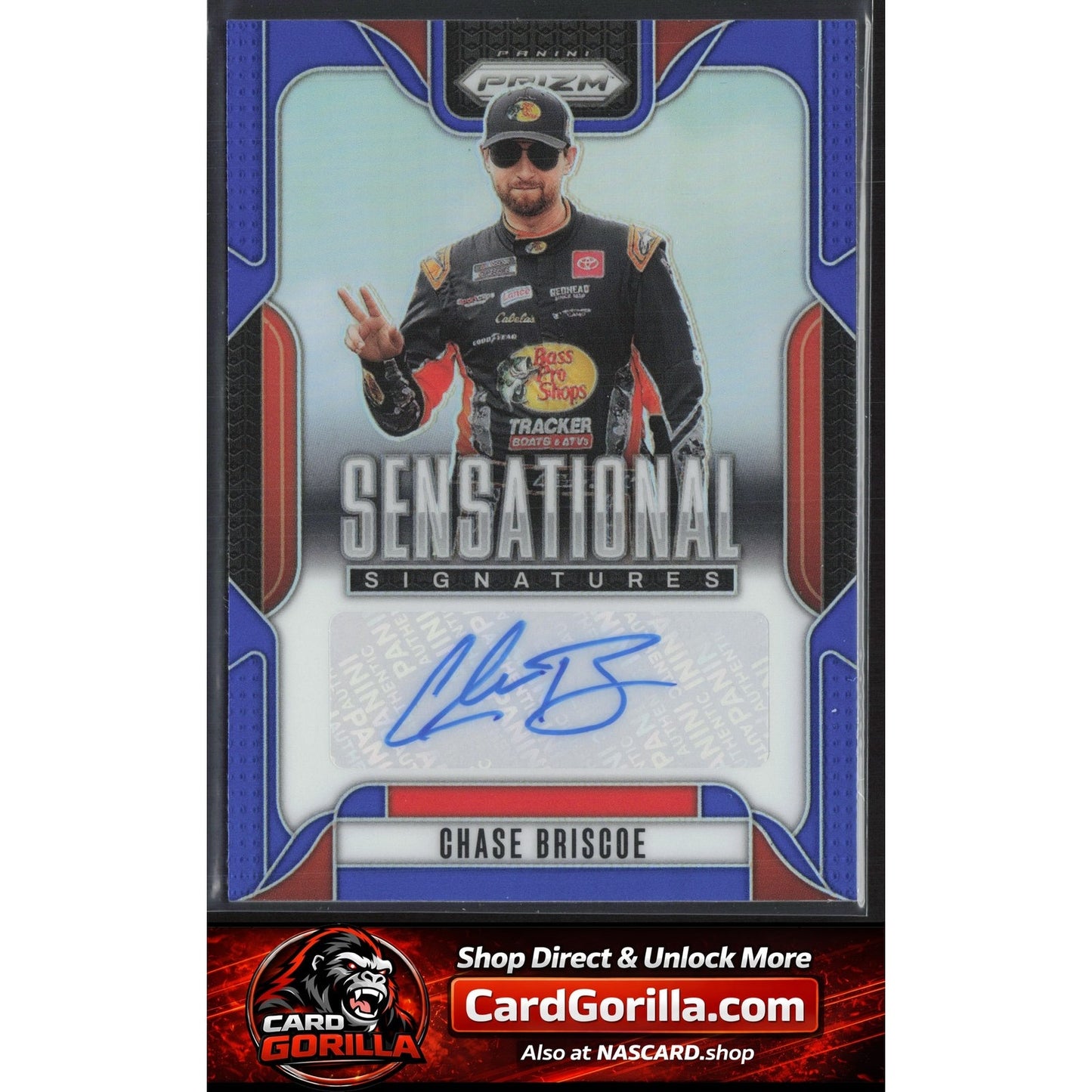 2025 Panini Prizm #SS-CBC Chase Briscoe Sensational Signatures Blue #/49