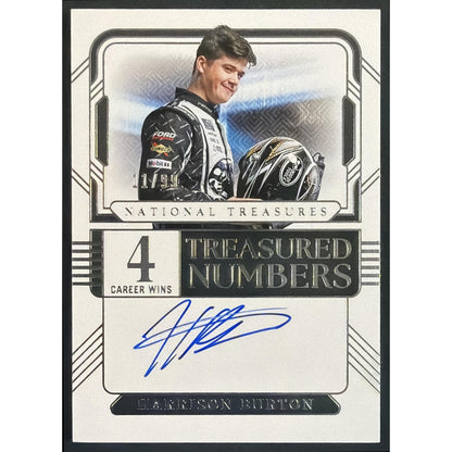 2025 Panini National Treasures Harrison Burton Treasured Numbers Signatures /99