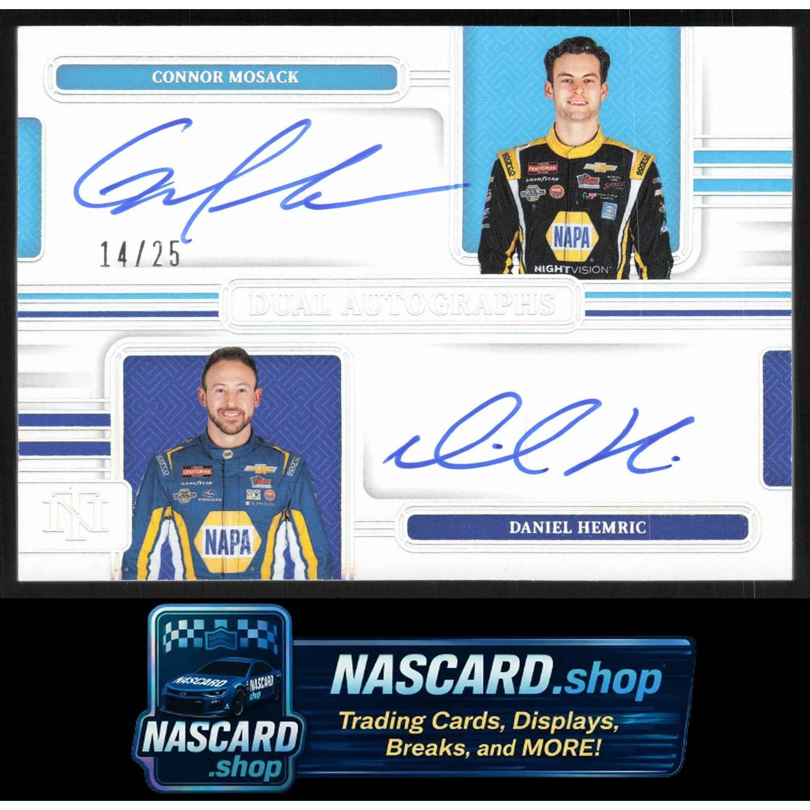 2025 National Treasures Daniel Hemric Connor Mosack Dual Auto Holo Silver #/25