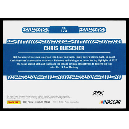2024 Donruss #173 Chris Buescher Lime Green #/149