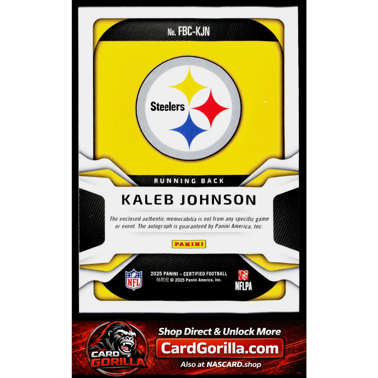 2025 Panini Certified Kaleb Johnson Freshman Fabric Mirror Signatures Blue #/50