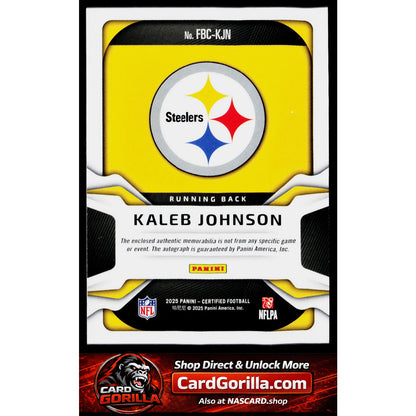 2025 Panini Certified Kaleb Johnson Freshman Fabric Mirror Signatures Blue #/50