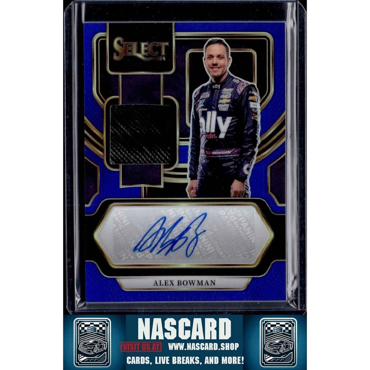 2024 Panini Select #AM-ABM Alex Bowman Autographed Memorabilia Blue Prizms